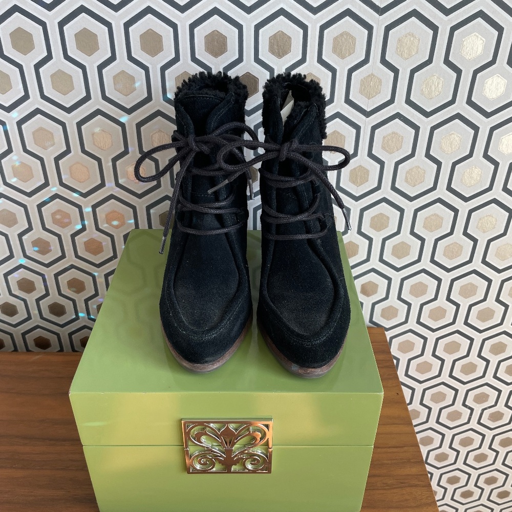 Ugg Black lace up booties size 6.5